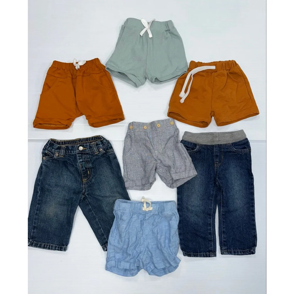 Lot of 7 Assorted Baby Boy Bundle 5 Shorts 2 pants Various Sizes - Picture 2 of 13